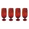 Hello Honey® 12oz. Red Stemmed Hobnail Drinking Glasses, 4ct.